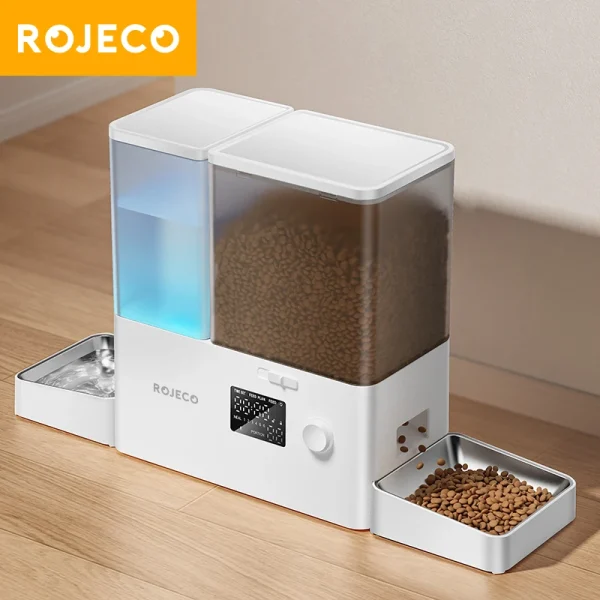 2-in-1 Automatic Pet Feeder Gravity Water Fountain, 8.5L